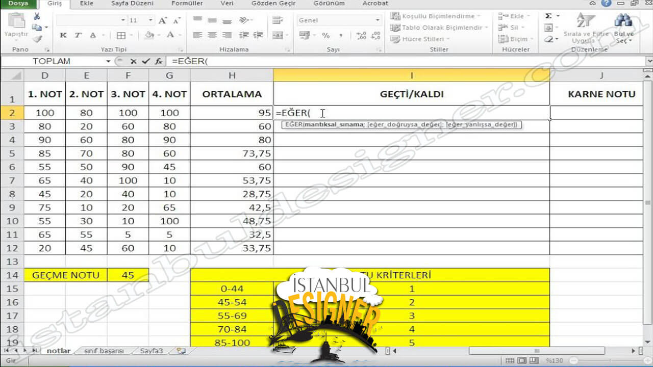 16-microsoft-excel-2010-uygulama-ornegi-sinif-basarisi-1