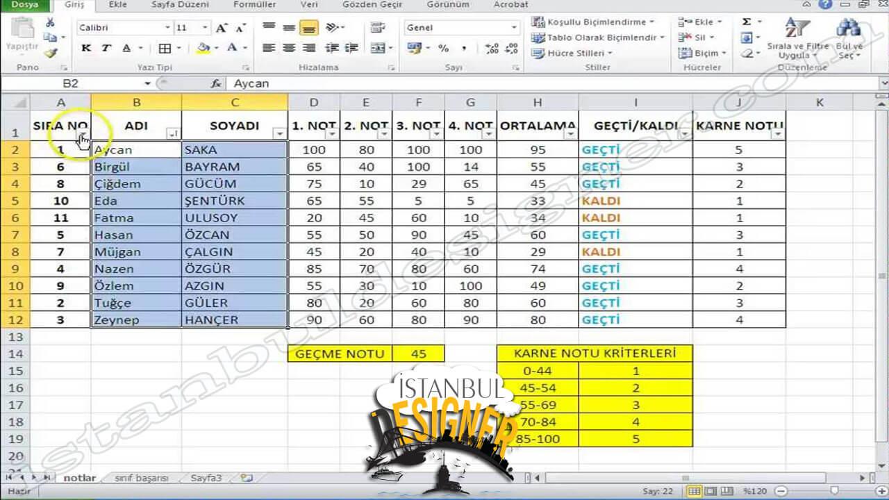 19-microsoft-excel-2010-uygulama-ornegi-sinif-basarisi-filtreler-4