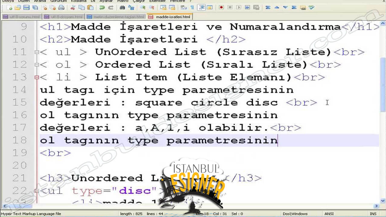 57-html-madde-isaretleri-ve-numaralandirma