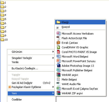 klasor-olusturmak